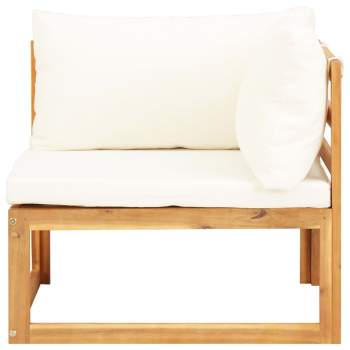 5-tlg. Garten-Lounge-Set mit Auflagen Massivholz Akazie