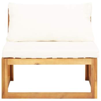  5-tlg. Garten-Lounge-Set mit Auflagen Massivholz Akazie