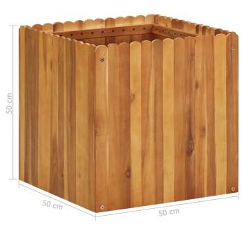  Pflanzkübel 50 x 50 x 50 cm Massivholz Akazie