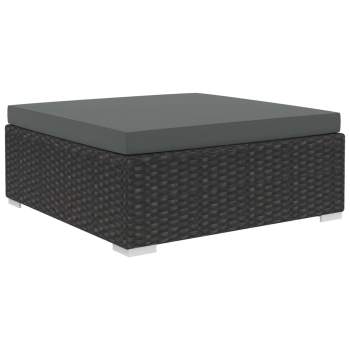  8-tlg. Garten-Lounge-Set mit Auflagen Poly Rattan Schwarz