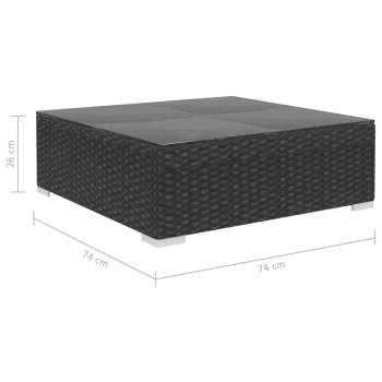  8-tlg. Garten-Lounge-Set mit Auflagen Poly Rattan Schwarz