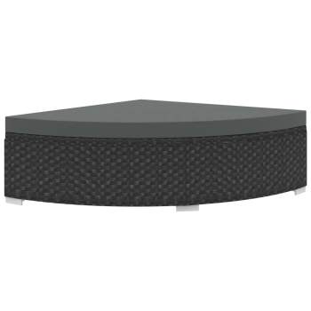  6-tlg. Garten-Lounge-Set mit Auflagen Poly Rattan Schwarz