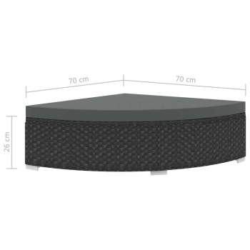  6-tlg. Garten-Lounge-Set mit Auflagen Poly Rattan Schwarz