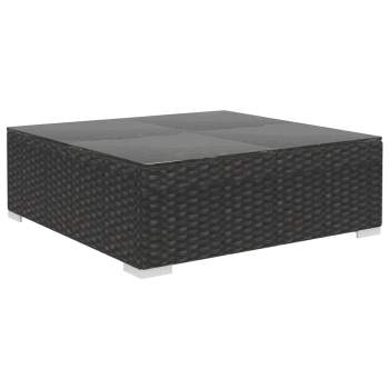  6-tlg. Garten-Lounge-Set mit Auflagen Poly Rattan Schwarz