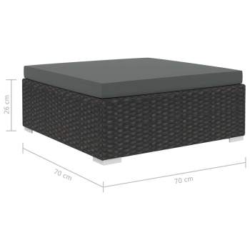  6-tlg. Garten-Lounge-Set mit Auflagen Poly Rattan Schwarz