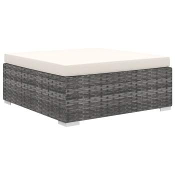  4-tlg. Garten-Lounge-Set mit Auflagen Poly Rattan Grau