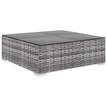  4-tlg. Garten-Lounge-Set mit Auflagen Poly Rattan Grau