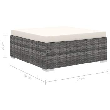  4-tlg. Garten-Lounge-Set mit Auflagen Poly Rattan Grau