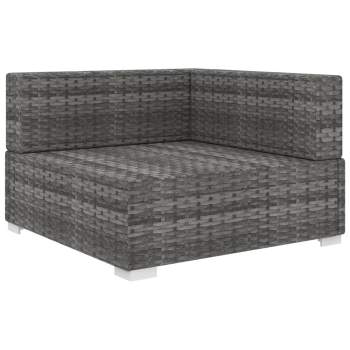 Preview:  Ecksofa mit Auflagen Poly Rattan Grau