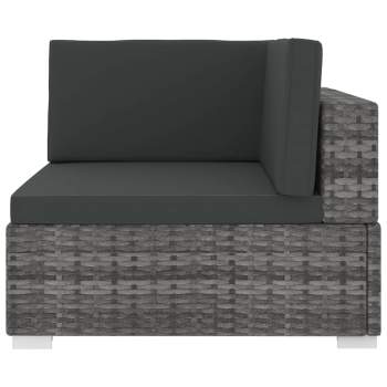 Preview:  Ecksofa mit Auflagen Poly Rattan Grau