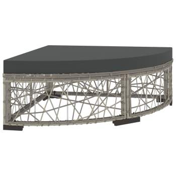  6-tlg. Garten-Lounge-Set mit Kissen Poly Rattan Grau