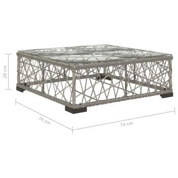  6-tlg. Garten-Lounge-Set mit Auflagen Poly Rattan Grau