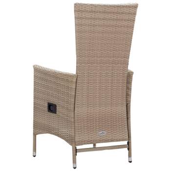  Gartenstühle 2 Stk. mit Auflagen Poly Rattan Beige