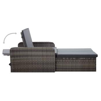 Preview:  2-tlg. Garten-Lounge-Set mit Auflagen Poly Rattan Grau