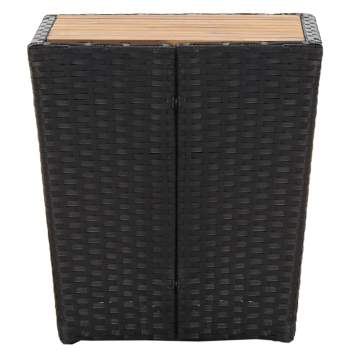  Beistelltisch Schwarz 41,5x41,5x43 cm Akazie Massivholz