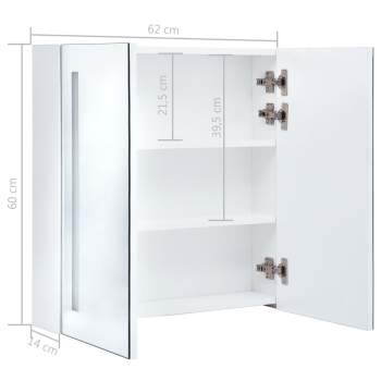  LED-Spiegelschrank 60x14x62 cm