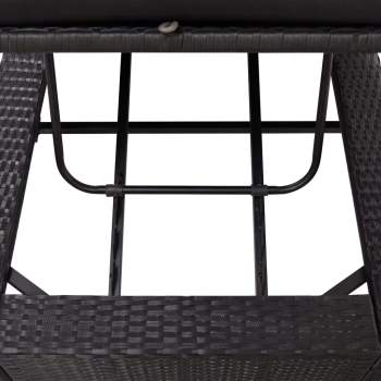  Sonnenliege mit Auflage Schwarz Poly Rattan