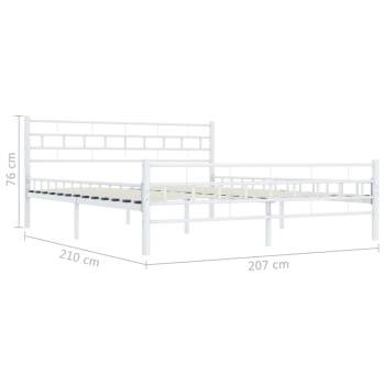  Bettgestell Weiß Metall 200×200 cm