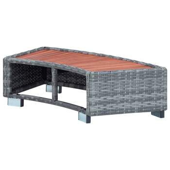 Preview:  Spa-Einstiegsstufe Grau Poly Rattan 92×45×25 cm