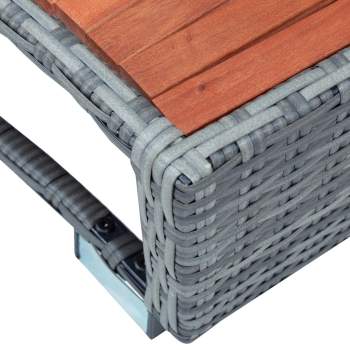  Spa-Einstiegsstufe Grau Poly Rattan 92×45×25 cm