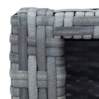  Spa-Einstiegsstufe Grau Poly Rattan 92×45×25 cm