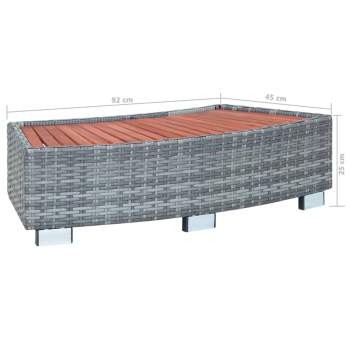  Spa-Einstiegsstufe Grau Poly Rattan 92×45×25 cm