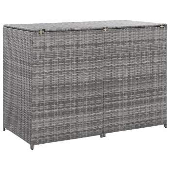  Mülltonnenbox für 2 Tonnen Poly Rattan Anthrazit 148×77×111 cm 