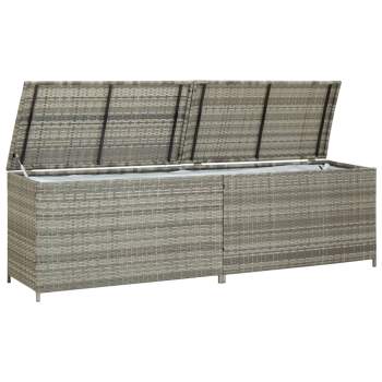  Gartenbox Poly Rattan 200×50×60 cm Grau