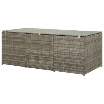  Gartenbox Poly Rattan 180x90x70 cm Grau