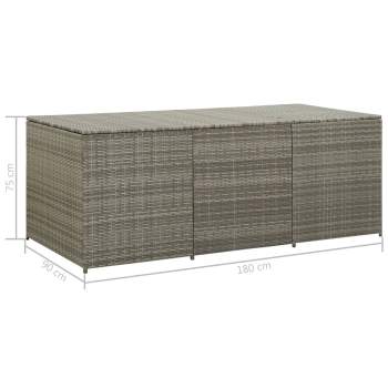  Gartenbox Poly Rattan 180x90x70 cm Grau