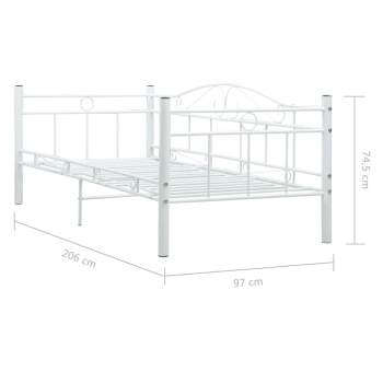  Bettgestell Weiß Metall 90×200 cm