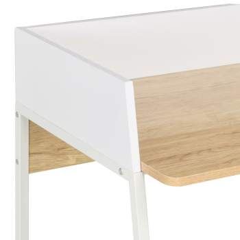  Schreibtisch Weiß und Eiche 90x60x88 cm
