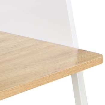  Schreibtisch Weiß und Eiche 90x60x88 cm