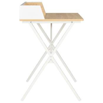 Preview:  Schreibtisch Weiß und Natur 80x50x84 cm