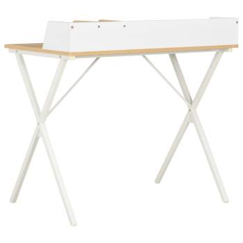 Preview:  Schreibtisch Weiß und Natur 80x50x84 cm