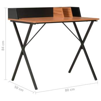 Schreibtisch Schwarz und Braun 80x50x84 cm