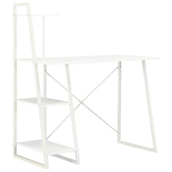  Schreibtisch mit Regaleinheit Weiß 102×50×117 cm 