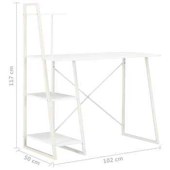  Schreibtisch mit Regaleinheit Weiß 102×50×117 cm 