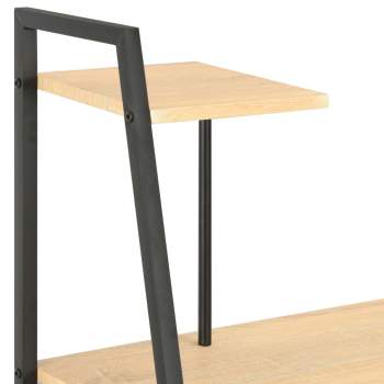  Schreibtisch mit Regaleinheit Schwarz und Eiche 102×50×117 cm 