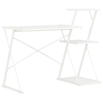  Schreibtisch mit Regal Weiß 116×50×93 cm