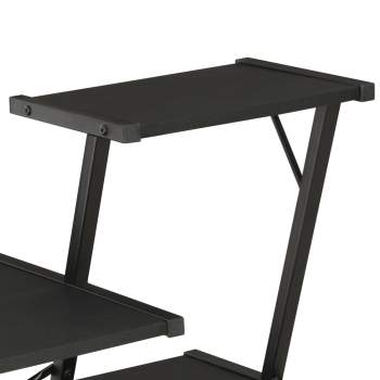  Schreibtisch mit Regal Schwarz 116×50×93 cm