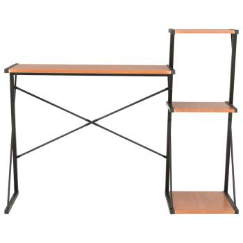 Preview:  Schreibtisch mit Regal Schwarz und Braun 116×50×93 cm