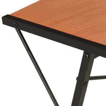  Schreibtisch mit Regal Schwarz und Braun 116×50×93 cm