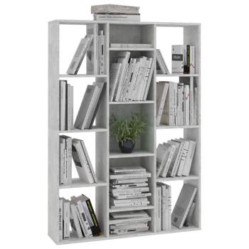  Raumteiler/Bücherregal Betongrau 100x24x140 cm Holzwerkstoff
