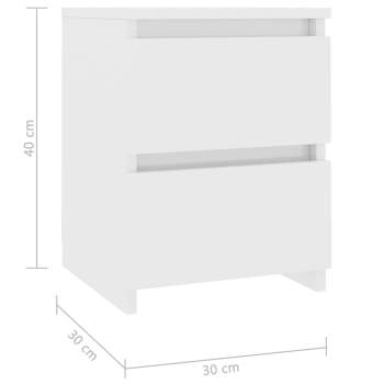  Nachttische 2 Stk. Hochglanz-Weiß 30×30×40 cm Holzwerkstoff