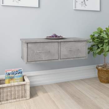  Wand-Schubladenregal Betongrau 60x26x18,5 cm Holzwerkstoff