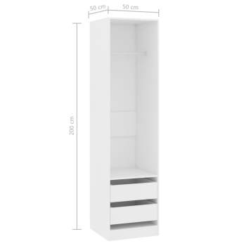  Kleiderschrank mit Schubladen Weiß 50x50x200 cm Holzwerkstoff