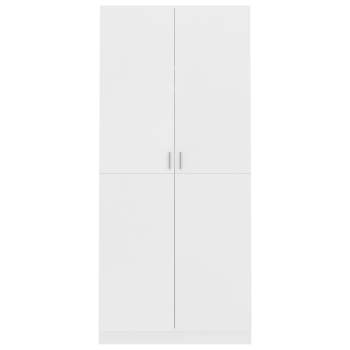  Kleiderschrank Weiß 90x52x200 cm Holzwerkstoff