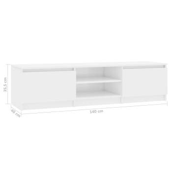  TV-Schrank Hochglanz-Weiß 140x40x35,5 cm Holzwerkstoff