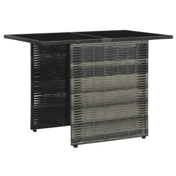 Preview:  3-tlg. Bistro-Set mit Auflagen Poly Rattan Grau